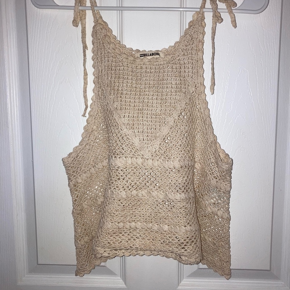 Billabong Cream Crochet Tank Top